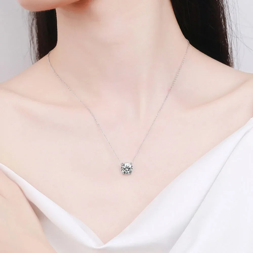 Moissanite Diamond 6.5mm 1Ct Necklace