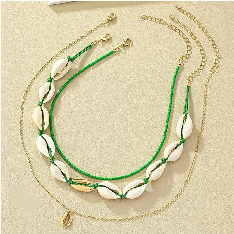 New Beach Style Seashell Necklace Beaded Choker Necklaces for Women Handmade Starfish Pendant Fashion Ocean Украшения Чокер