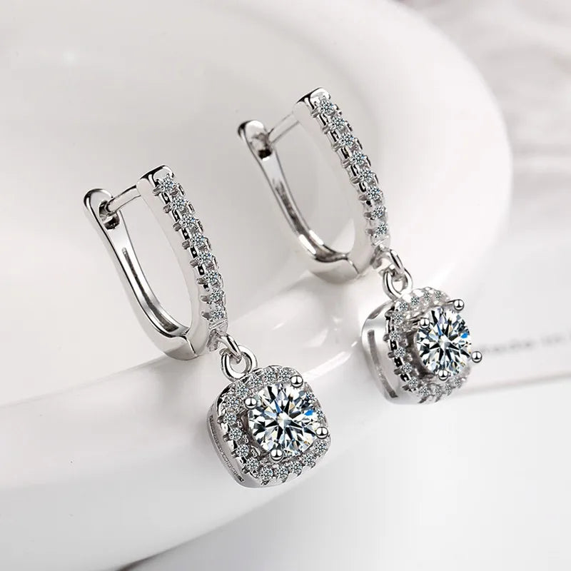 D Moissanite 3ct Earrings 925 Sterling Silver