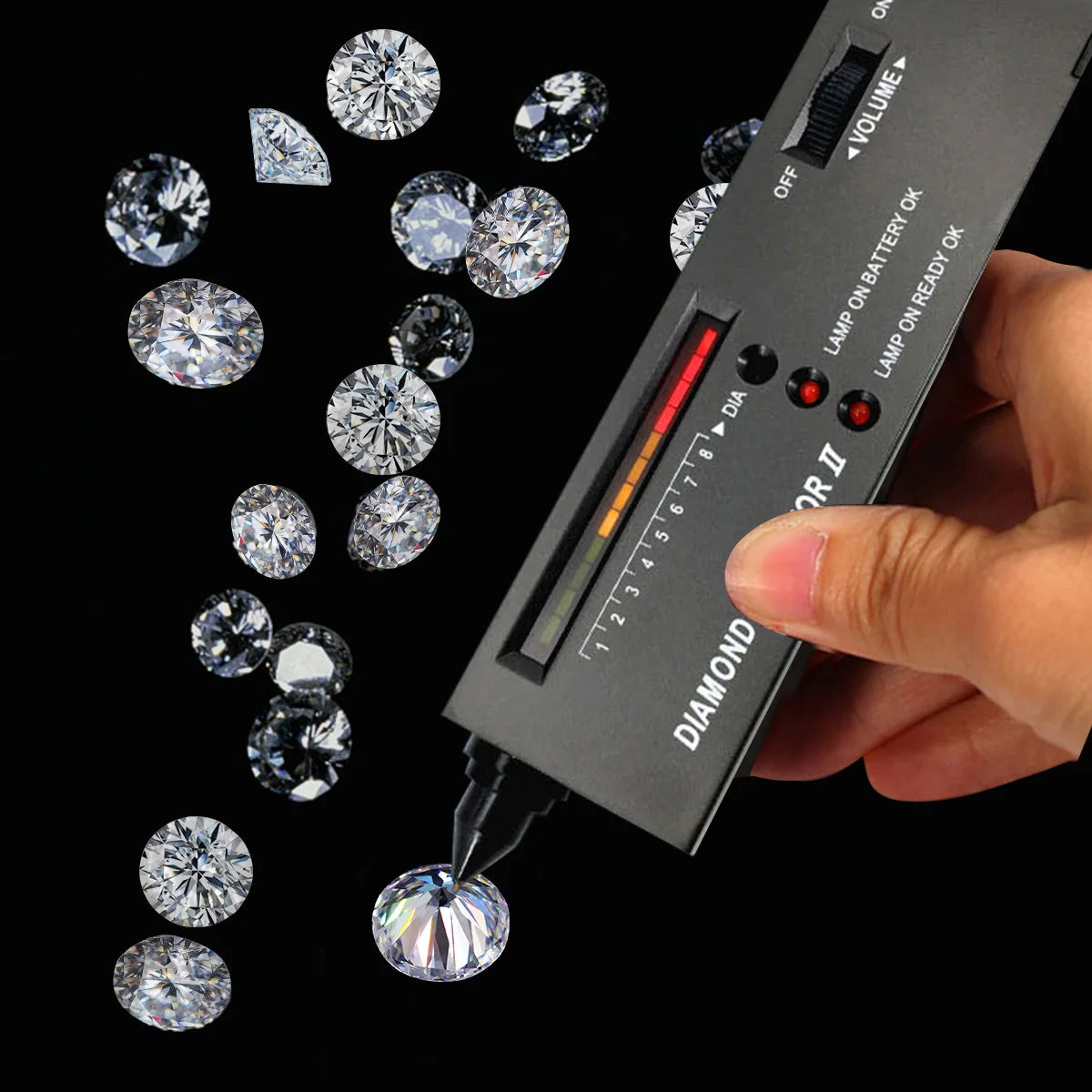 5pcs Stones Moissanite Diamond Ring