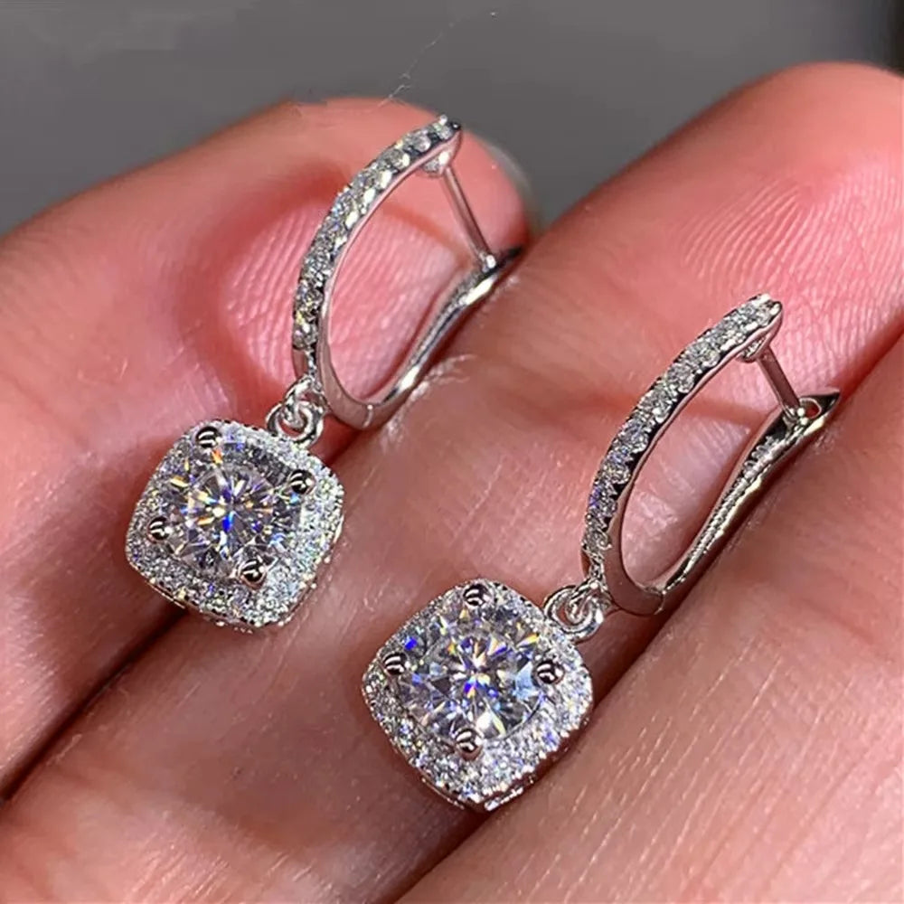 D Moissanite 3ct Earrings 925 Sterling Silver