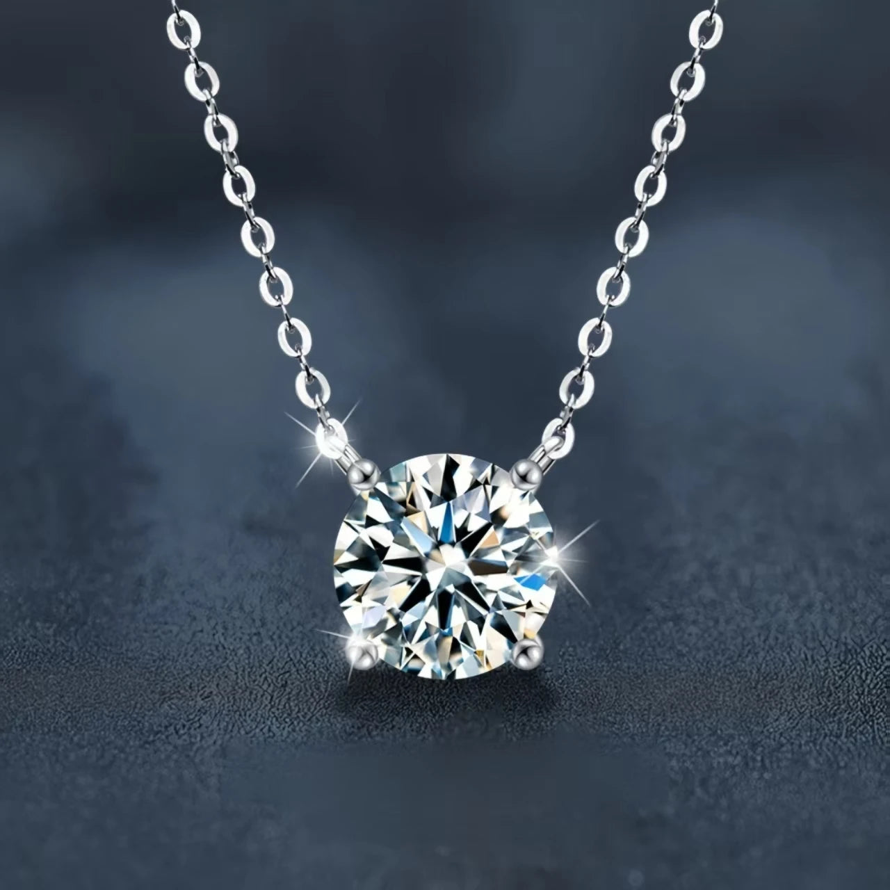Moissanite Diamond 6.5mm 1Ct Necklace