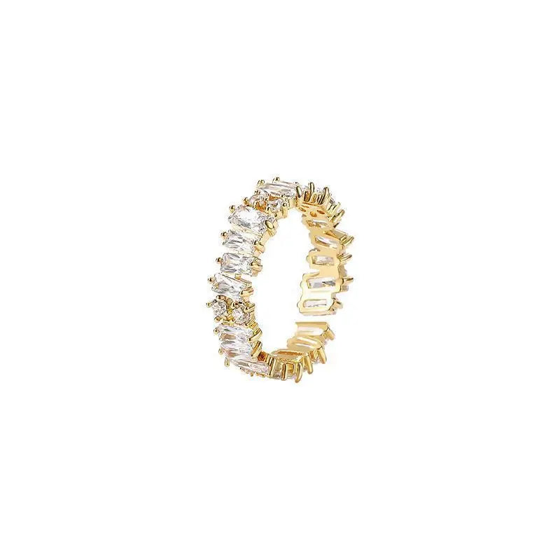 Stylish New Design Sparkling Zircon Rings for Women Elegant Party Jewelry Gift