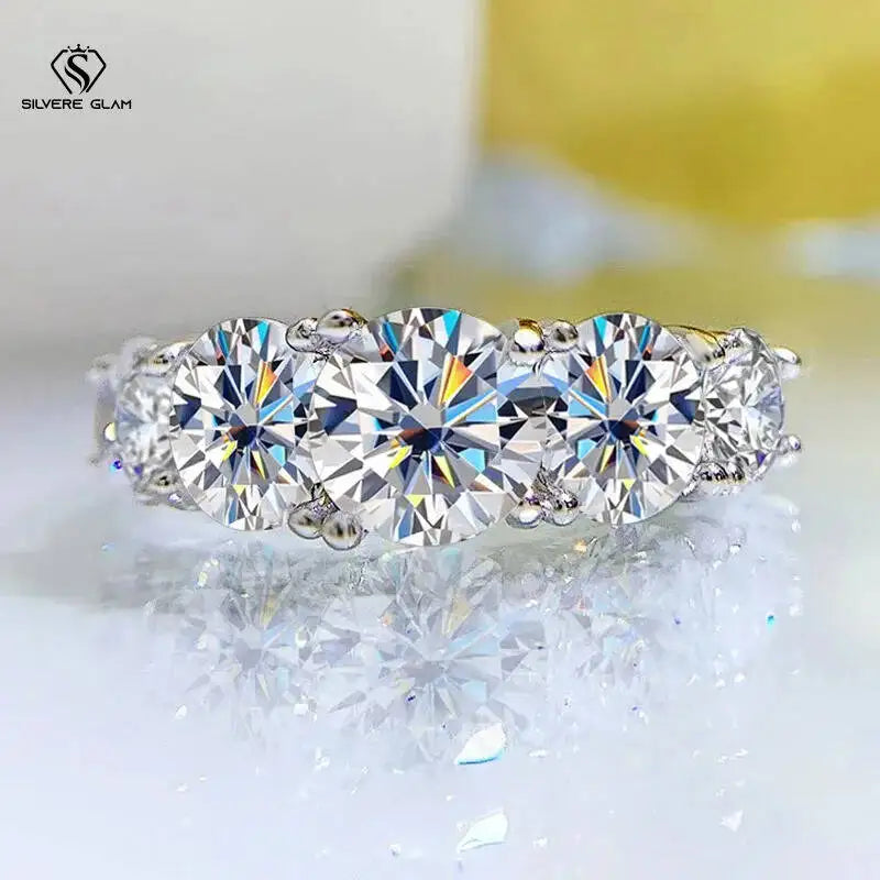 3.6CT All Moissanite Rings For Women 100% Sterling Silver Jewelry