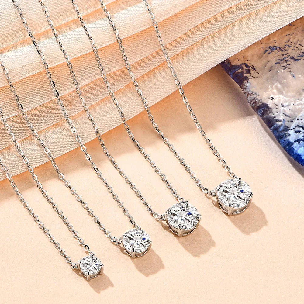 Moissanite Diamond 6.5mm 1CT Necklace