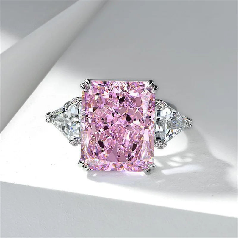 Luxury Geometric Big Square Stone Rings