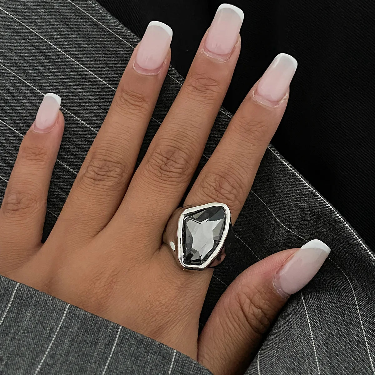 Silver Color Rhinestone Ring Multi-layer Winding Rings