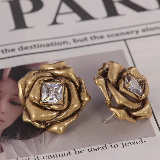 Metal Flower Earrings For Gifts