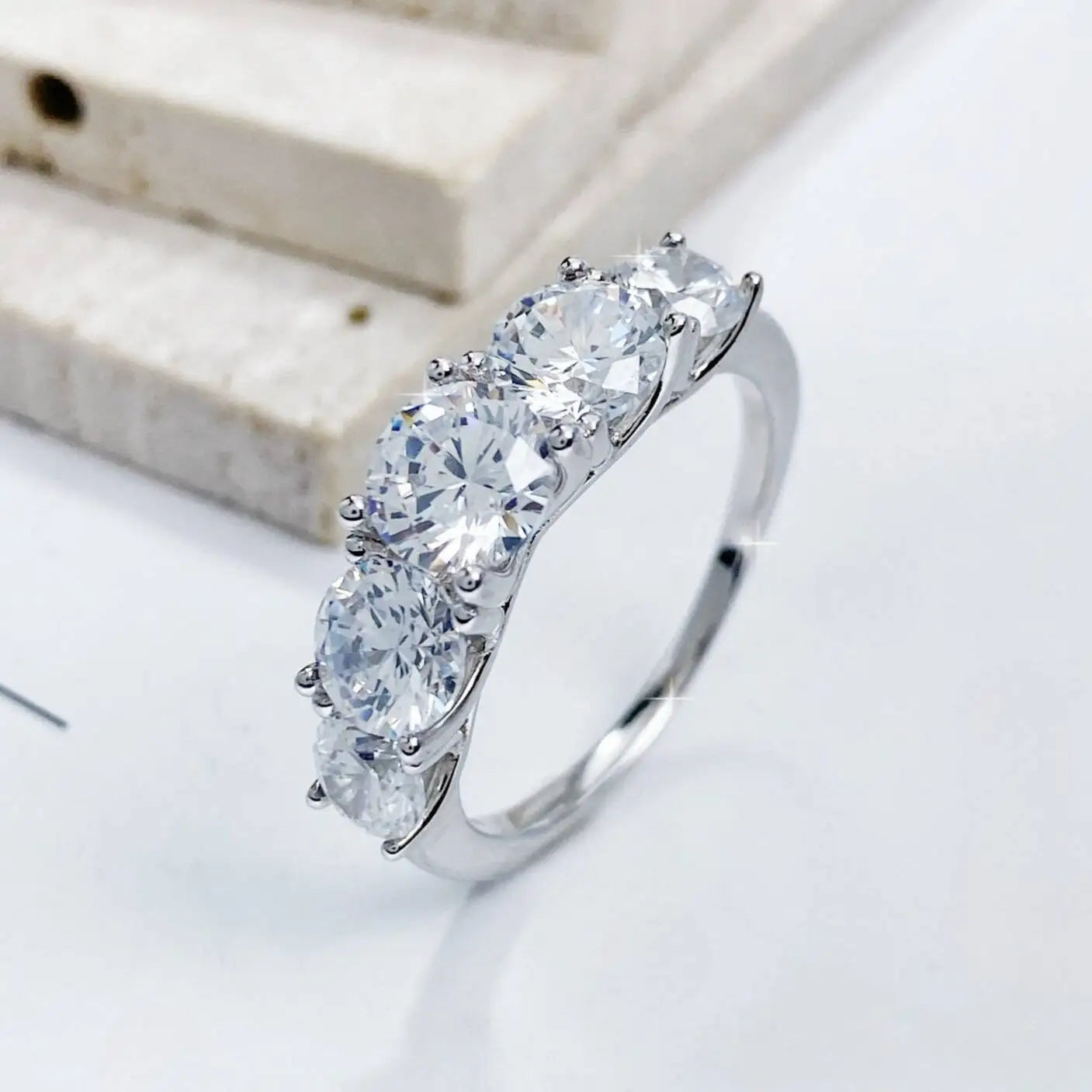 3.6CT All Moissanite Rings For Women 100% Sterling Silver Jewelry