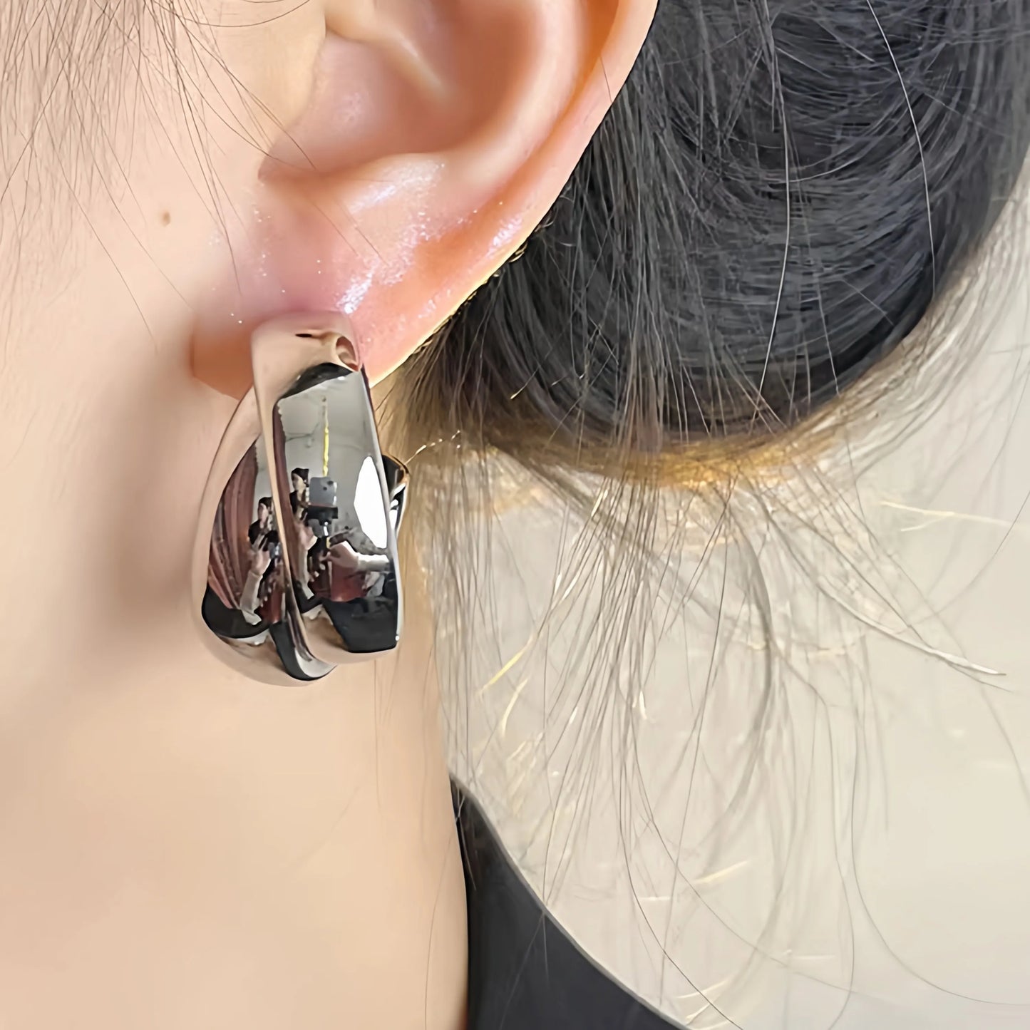 Trendy Gold Crisscross Wide Hoop Clip-On Earrings
