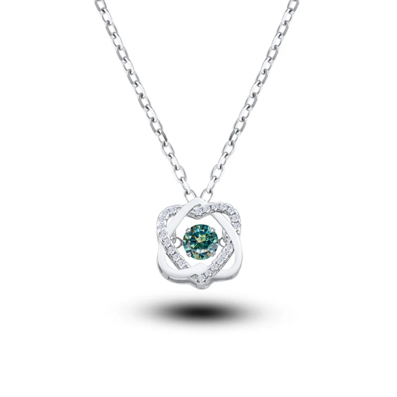 Moissanite Necklace For Women 100% Sterling S925 Silver With White Gold Plated Lab Diamond
