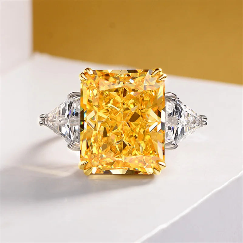 Luxury Geometric Big Square Stone Rings