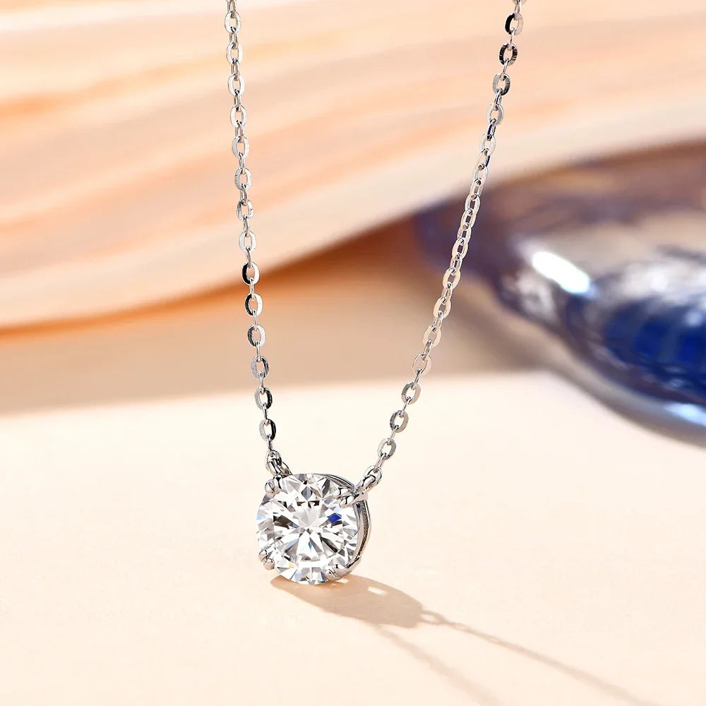 Moissanite Diamond 6.5mm 1CT Necklace