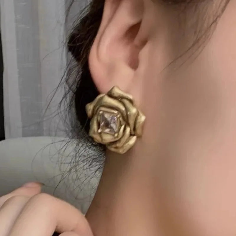 Metal Flower Earrings For Gifts