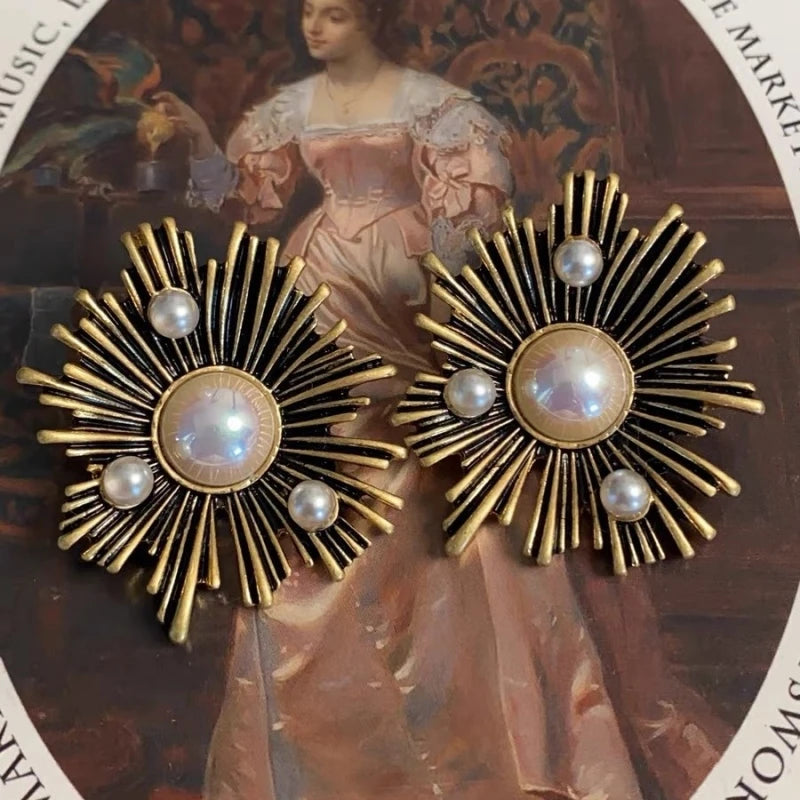 Metal Flower Earrings For Gifts