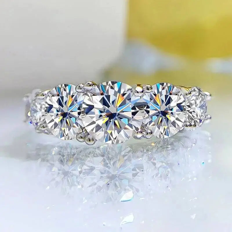 3.6CT All Moissanite Rings For Women 100% Sterling Silver Jewelry