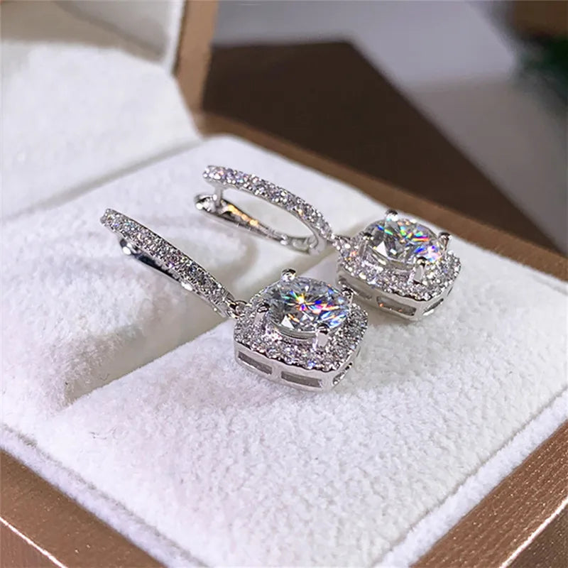 D Moissanite 3ct Earrings 925 Sterling Silver
