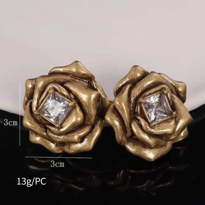 Metal Flower Earrings For Gifts