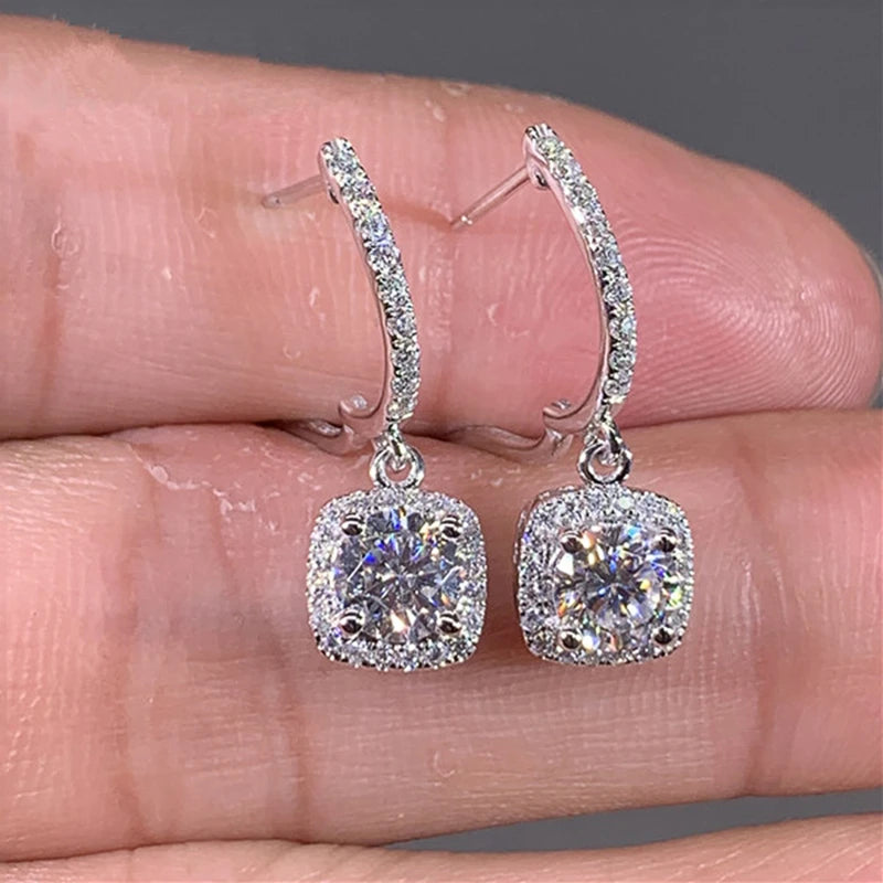 D Moissanite 3ct Earrings 925 Sterling Silver