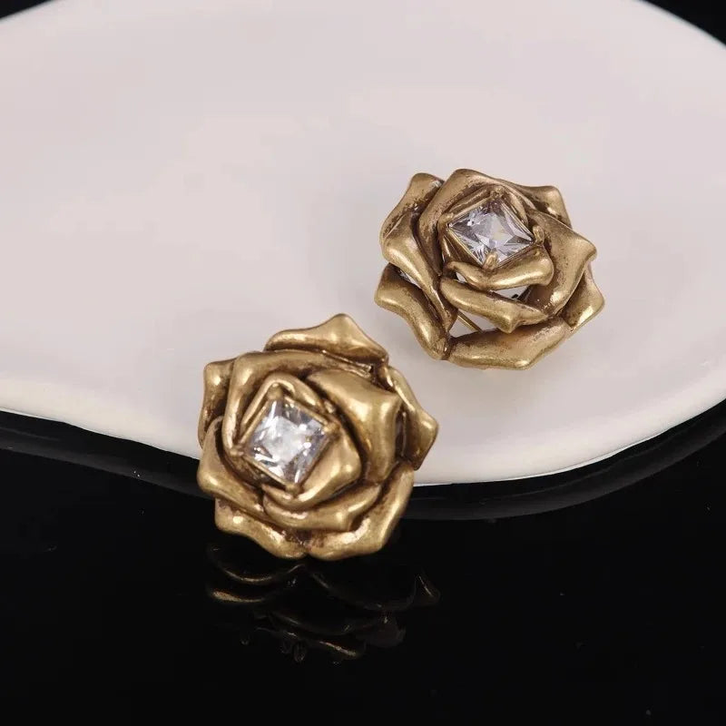 Metal Flower Earrings For Gifts