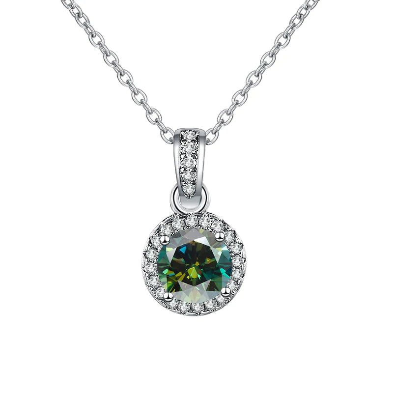 100% Moissanite Diamond Pendant Necklaces