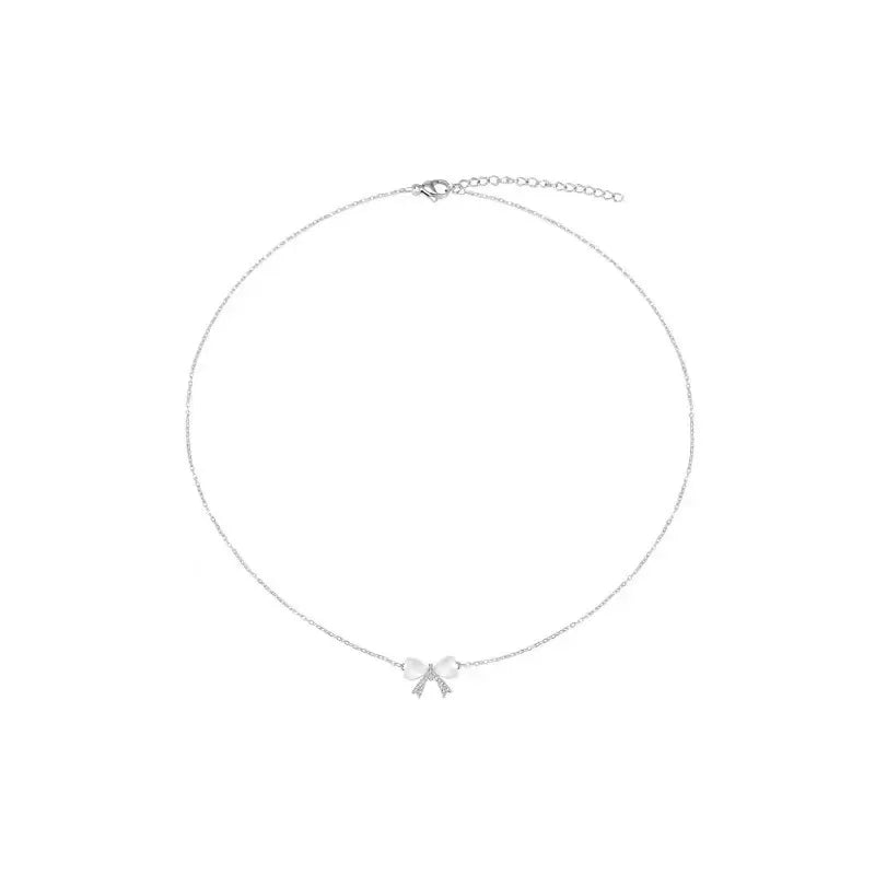 Exquisite Clavicle Chain Elegant Scrub Bow Pendant Necklace For Women Girls Temperament Collar Chain Korean Student Choker y2k