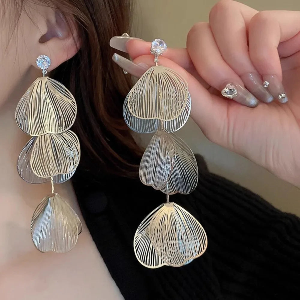 Ear Studs Flower Long Hanging Earrings