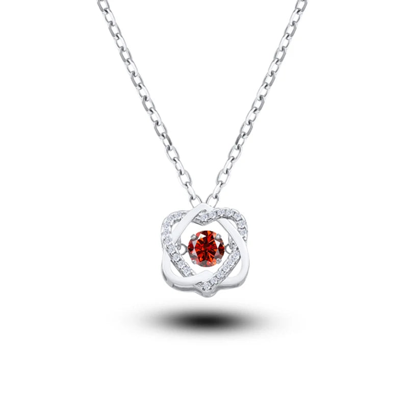 Moissanite Necklace For Women 100% Sterling S925 Silver With White Gold Plated Lab Diamond