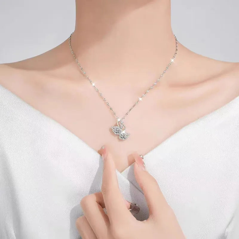 New 925 Sterling Silver Necklace Moissanite Pendant