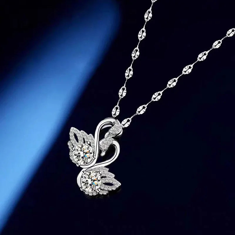 New 925 Sterling Silver Necklace Moissanite Pendant