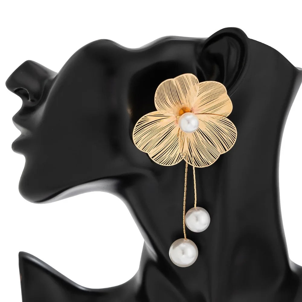 Ear Studs Flower Long Hanging Earrings