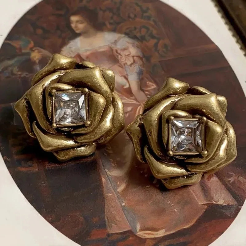 Metal Flower Earrings For Gifts