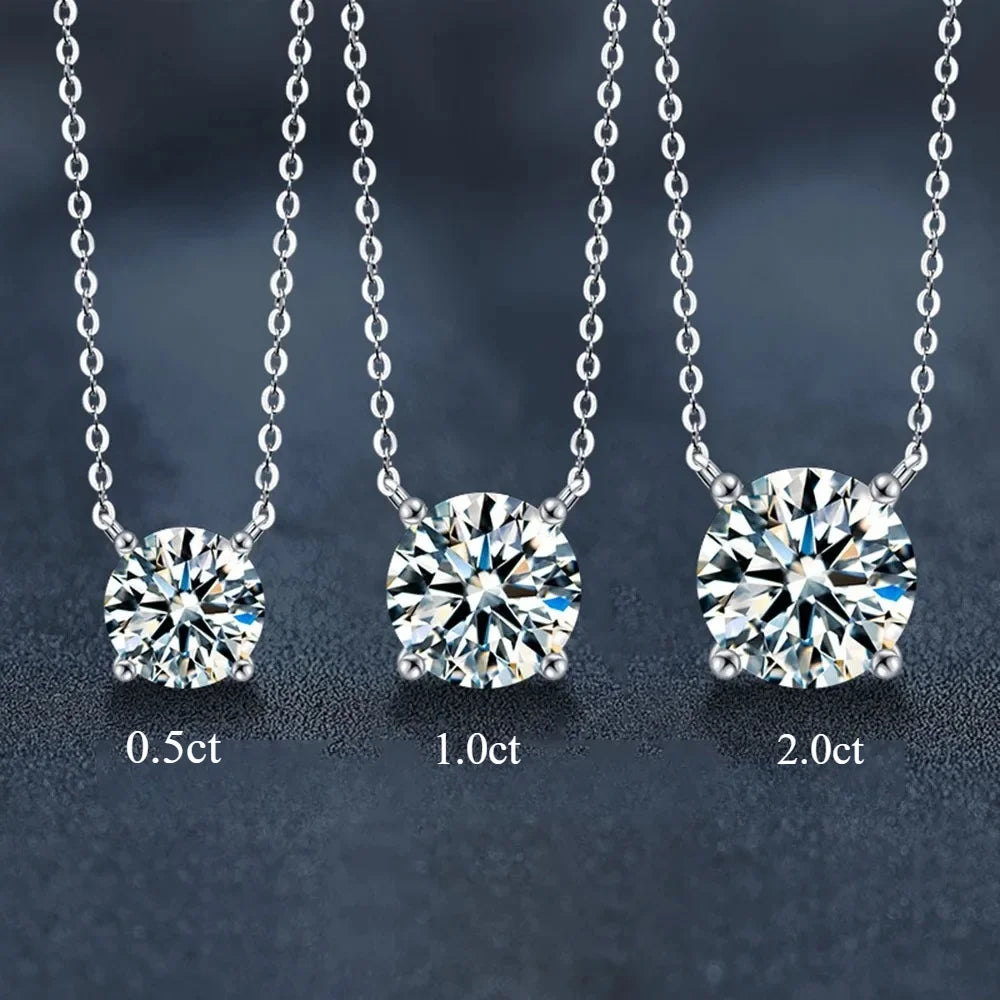 Moissanite Diamond 6.5mm 1Ct Necklace