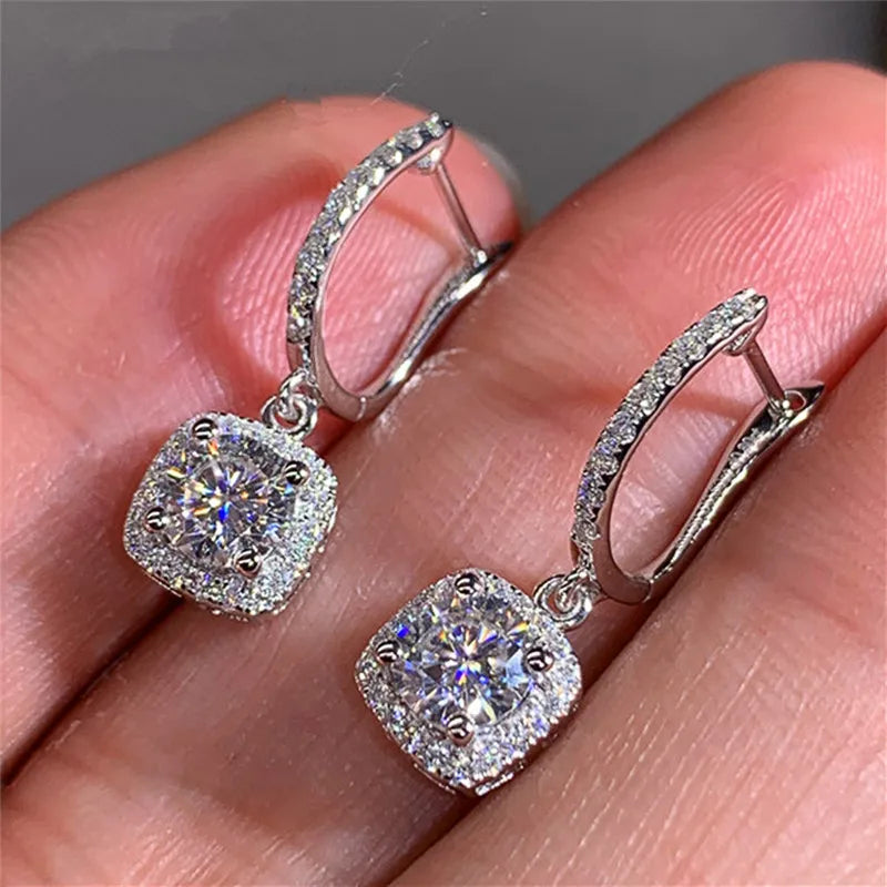 D Moissanite 3ct Earrings 925 Sterling Silver