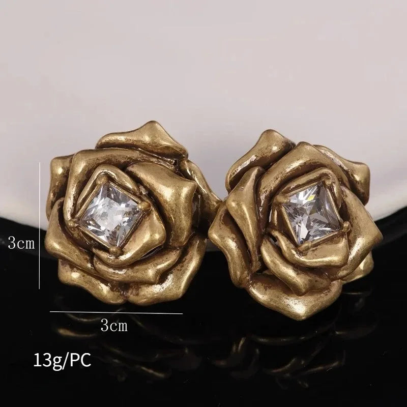 Metal Flower Earrings For Gifts