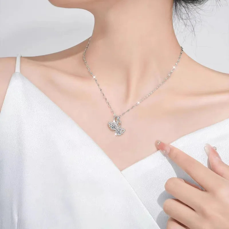 New 925 Sterling Silver Necklace Moissanite Pendant