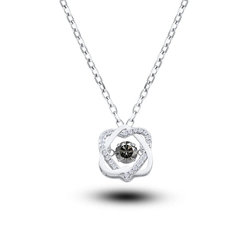 Moissanite Necklace For Women 100% Sterling S925 Silver With White Gold Plated Lab Diamond