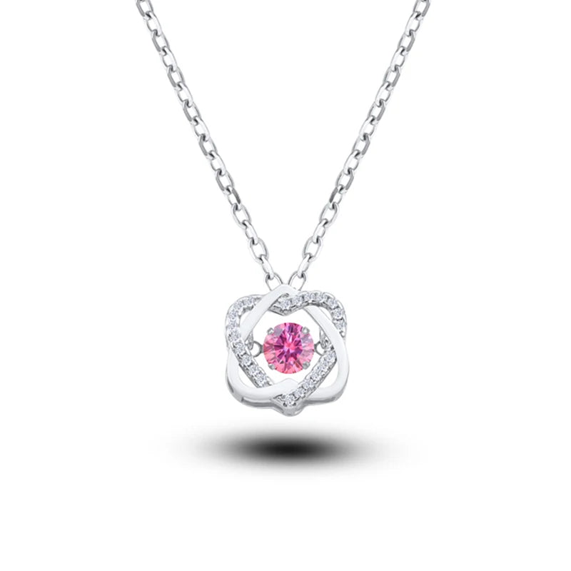 Moissanite Necklace For Women 100% Sterling S925 Silver With White Gold Plated Lab Diamond