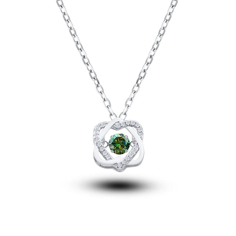 Moissanite Necklace For Women 100% Sterling S925 Silver With White Gold Plated Lab Diamond